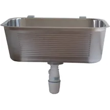 Zelvo Edelstahl Ausgussbecken links Einbauart schwarz Handbetätigung 630 x 530 mm