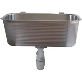 Zelvo Edelstahl Ausgussbecken links Einbauart schwarz Handbetätigung 630 x 530 mm