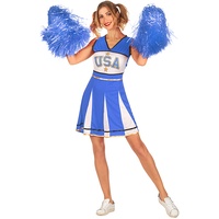 DEGUISE TOI Kostüm Cheerleader USA blau Damen - Rot