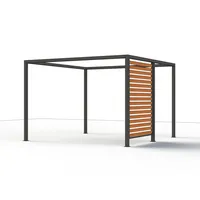 Siena Garden Schattenmanufaktur® Pergola Blende Holzoptik, Braun, Metall, 160x210x0.5 cm, Sonnen- & Sichtschutz, Sichtschutz