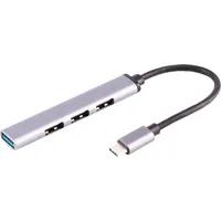 S-Impuls S/CONN USB-Hub 13-50002, silber, 4 USB 3.0 / 2.0 Ports, Anschluss-Stecker USB-C