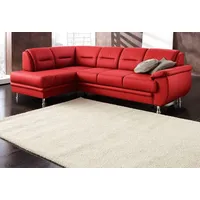 sit&more Ecksofa SIT & MORE "Mailand L-Form, B: 250 cm", rot, B:250cm H:85cm T:164cm, Luxus-Kunstleder;Kunstleder Softlux;NaturLEDER (echtes Rindleder)/Korpus passendes Kunstleder Softlux;Luxus-Microfaser Altara Nubuck (100% Polyester), Sofas, Ecksofa, optional
