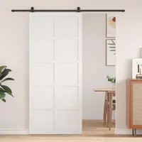 Gecheer Scheunentür Weiß 100 x 210 cm Massivholz Kiefer, Einzelne Innentüren Schiebetüren für Moderne Raumteiler in Wohnzimmer Büro Loft-Wohnungen870414