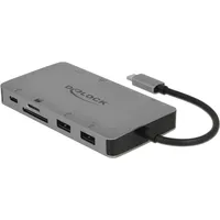 DeLOCK USB 3.1 Typ-C (USB-C, 2 Ports), Dockingstation / USB Hub, Silber