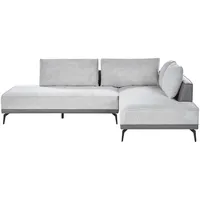 Ecksofa Stoff Kunstleder linksseitig 3-Sitzer modular grau / grau Myken