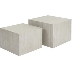 Design-Bestelltische mit Travertin-Effekt (2er-Set) CALLA