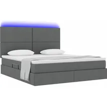 vidaXL Bett mit Stauraum und LED Dunkelgrau 160 x 200 cm