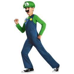 Smiffys Kostüm Nintendo Super Mario Brothers Luigi Kostüm für Kin, Der Bruder des Nintendo-Helden Super Mario: klassisches Luigi-Kostüm grün