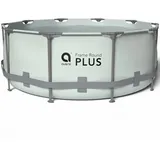 Avenli Frame Plus Stahlrahmenpool Rund 366 x 100 cm Grau ohne Pumpe mit Reparaturaufkleber