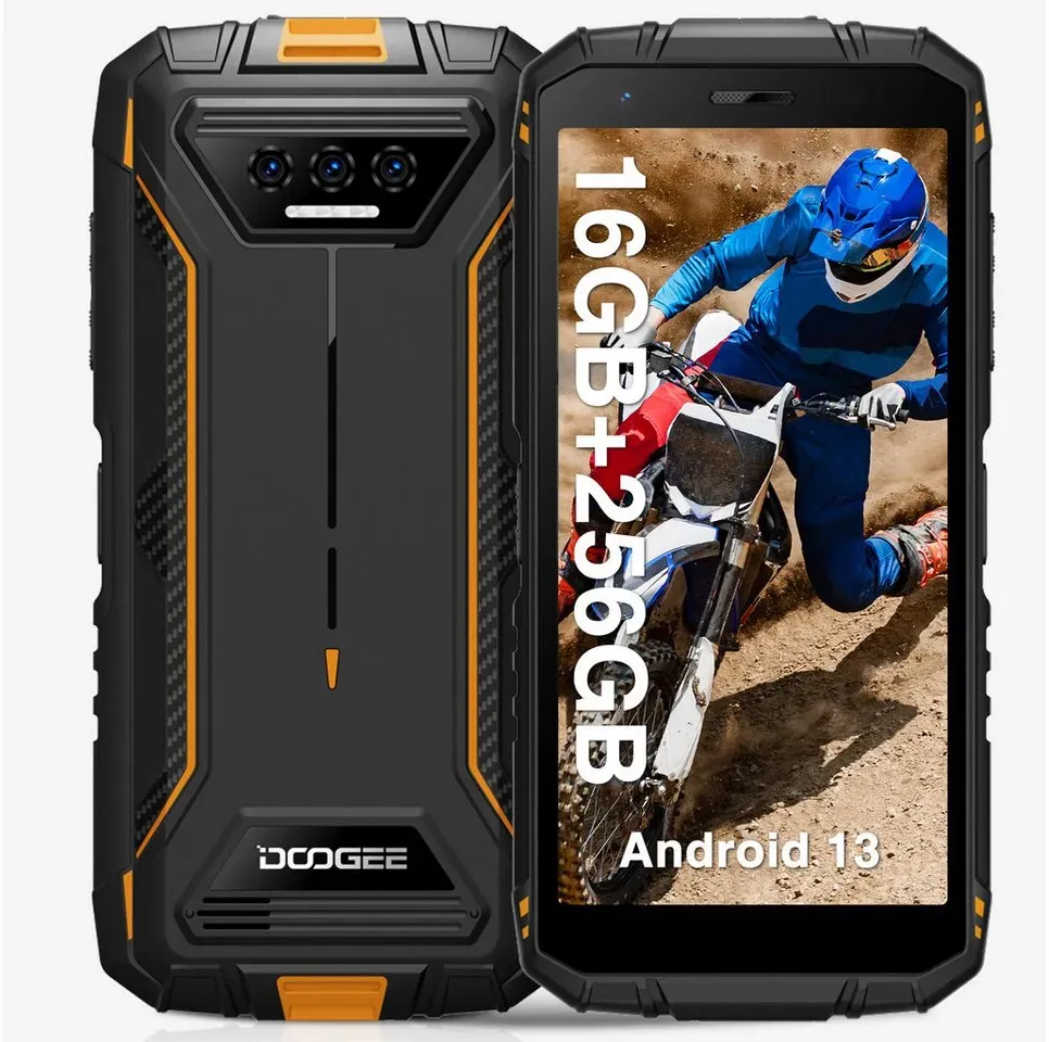 DOOGEE S41MAX Smartphone (5,50 cm/5.5 Zoll, 6 GB Speicherplatz, NFC-Unterstützung für Google Pay) orange