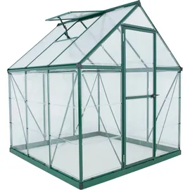 CANOPIA Hybrid Alu grün Polycarbonat 0,7 mm/Dach HKP 4 mm 3,4 m2 inkl. Stahlfundament