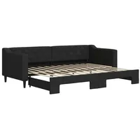 VidaXL Tagesbett Ausziehbar Schwarz 80x200 cm Stoff