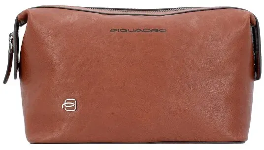 Piquadro Black Square Kulturbeutel Leder 23 cm  braun