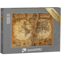 puzzleYOU Puzzle Puzzle 1000 Teile XXL „Alte Weltkarte aus dem Jahr 1746“, 1000 Puzzleteile, puzzleYOU-Kollektionen Vintage