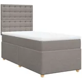 vidaXL Boxspringbett mit Matratze Taupe 100x200 cm Stoff