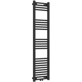neu.haus Handtuchheizkörper Voss 400 x 1400 mm 485 W schwarz Mittelventil