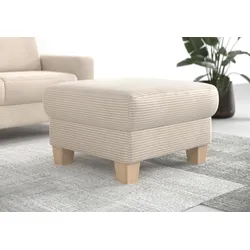 Polsterhocker HOME AFFAIRE "Summer", beige (creme), B:77cm H:48cm T:67cm, 100% Polyester, Hocker, inkl. Stauraum, Cord-Bezug