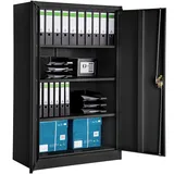 Tectake Aktenschrank 140 x 90 x 40 cm schwarz