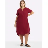sheego Etuikleid Unifarben Rot 48