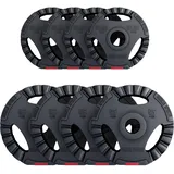 GORILLA SPORTS® Olympia Hantelscheiben - Einzeln/Set, 1,25kg, 2,5kg, 5kg, 10kg, 15kg, 30kg Gewichte, 50mm Bohrung, Tri-Grip, Kunststoff - Gewichtsscheiben, Olympiascheiben, Hantelscheiben-Set, Hanteln