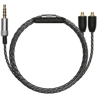 kwmobile Kopfhörerkabel für Shure SE215 / SE315 / SE425 / SE535 / SE846 / UE900 Audio-Kabel, (8.00 cm), Ersatz Kabel 120 cm Mikrofon Lautstärkeregler - 3.5mm Klinke schwarz