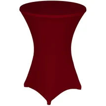 TexDeko Stretch Stehtischhusse für Bistrotisch Ø 70-75 cm Bordeaux | strapazierfähig verstärkte Fußtaschen bügelfrei waschbar