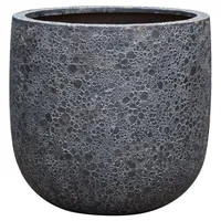 Dehner Polystone-Topf Lava, rund, schwarz