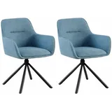CLP 2er Set Stuhl Tipton Stoff blau