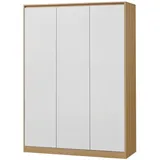 [en.casa] Kleiderschrank Bastheim 120 x 176 x 52 cm Eiche/Weiß