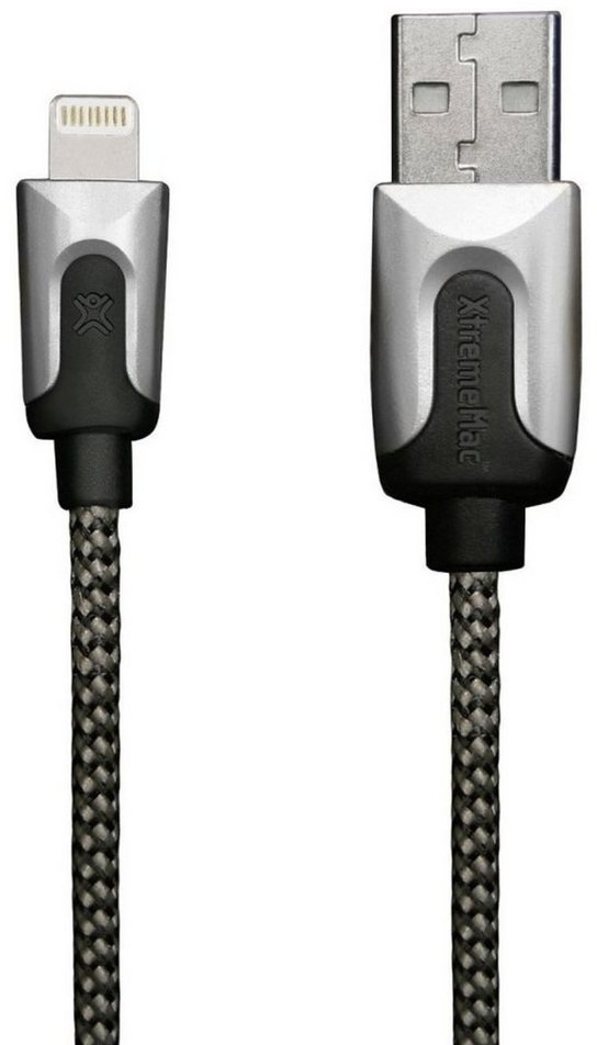 XtremeMac HQ Premium Lightning-Kabel 2m Silber Smartphone-Kabel, USB Typ A, Apple Lightning, Lightning-Stecker Laden + Datenkabel für Apple iPhone, iPad und iPod silberfarben