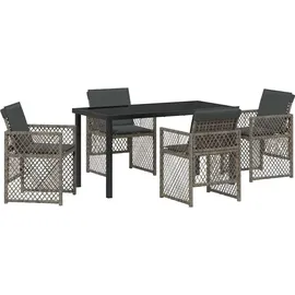 vidaXL Garten Essgruppe 5-tlg. Grau