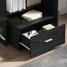 vidaXL Schreibtisch Schwarz Eichen-Optik 131,5 x 50 x 106,5 cm - Schwarz