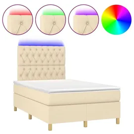 vidaXL Boxspringbett 120 x 200 cm H1 Creme