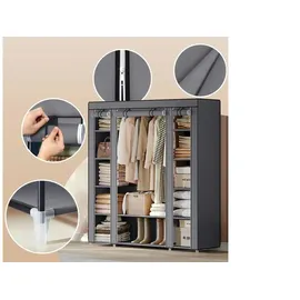 Songmics Kleiderschrank 150 cm x 45 cm x 175 cm Grau