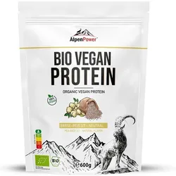 AlpenPower Bio Vegan Protein Erbse/Reis- Natur Pulver 600 g