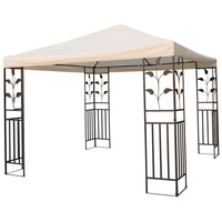 INDA-Exclusiv Partyzelt Premium Garten - Pavillon Metall beige 3 x 3m