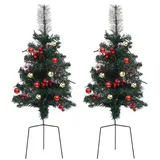 vidaXL Künstlicher Weihnachtsbaum mit LEDs 2 Stk 76 cm