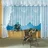 heimtexland Gardinen Jacquard Store mit Kräuselband weiß halb-transparent, Blumen Bordüre gebogt, Vorhang Typ1 - Querbehang gerafft H47 cm mit 7 Bögen für Fensterbreiten von 210-235 cm