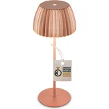 Briloner - Riffle LED Tischlampe Akku tauschbar, Nachttischlampe, Leselampe, LED Lampe, Akku Lampe, German Design Award Winner, Kupferfarbig