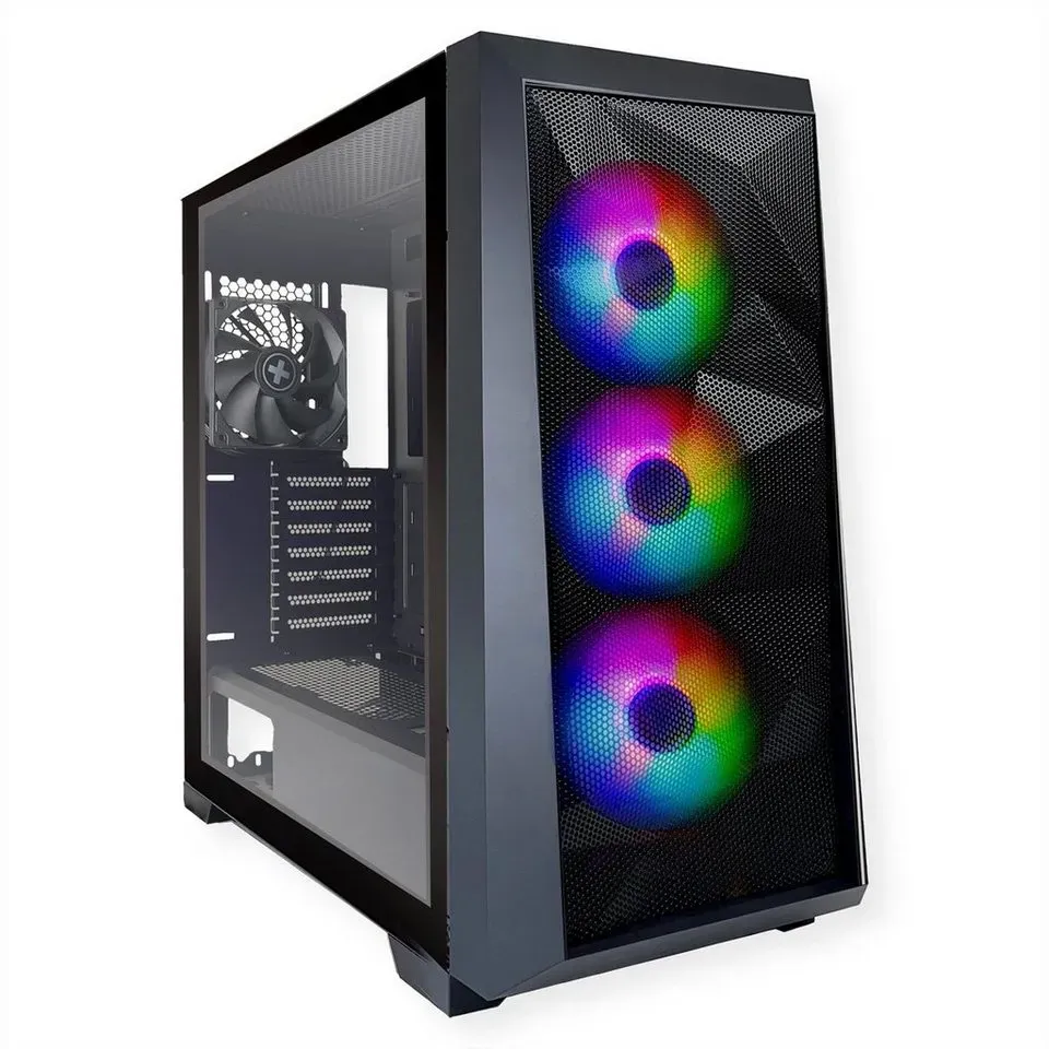 Xilence PC-Gehäuse Xilent Breeze X712.RGB Gaming PC Gehäuse, RGB ATX Midi Tower schwarz