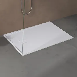 doporro Duschtasse Duschwanne 80x100x4 flach Mineralgusswanne Weiß auch für ebenerdige Dusche geeignet Geoma08