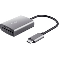 Trust Dalyx Schnelles USB-Kartenlesegerät aus Aluminium mit USB-C-Anschluss, USB-Anschluss 3.2 Gen. 1 mit Anschlusstyp C, (Mikro) SD, SDHC SDXC bis zu 2 TB, PC, MacBook, Chromebook, Laptop