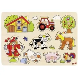 goki 57995 Steckpuzzle Bauernhof