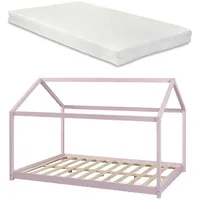 [en.casa] Kinderbett Cerro 120 x 200 cm Kiefer rosa