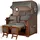 Mr. Deko Strandkorb Komplettset - bene living - Ammersee Mahagoni Bullauge - PE grau - Modell 520 - inkl. Liftersystem