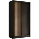 masseno Schwebetürenschrank LAMELLO 120 x 216 x 61 cm Schwarz
