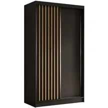 masseno Schwebetürenschrank LAMELLO 120 x 216 x 61 cm Schwarz