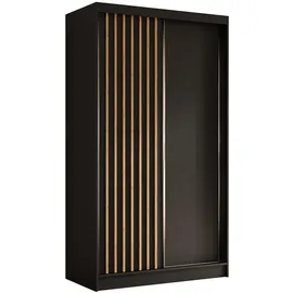 masseno Schwebetürenschrank LAMELLO 120 x 216 x 61 cm Schwarz