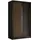 masseno Schwebetürenschrank LAMELLO 120 x 216 x 61 cm Schwarz