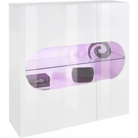 Home Affaire Highboard 120 x 121 x 40 cm Weiß hochglanz